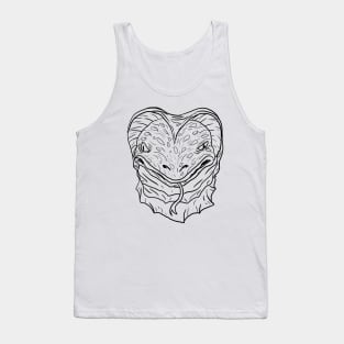 Scary Snake Monster Horror Black Lineart Tank Top